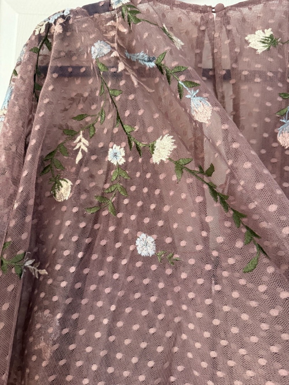 ASOS Dusty Mauve Lace Floral Dress - Picture 9 of 10